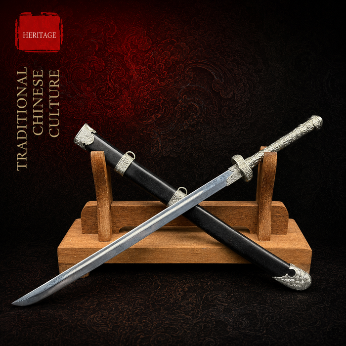 Three-Edged Twin Blade Miniature Spear - side view - MythArc collectible