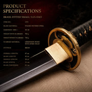 Brass-Fitted Small Yan Dao folded pattern steel decorative collectible - MythArc image 3